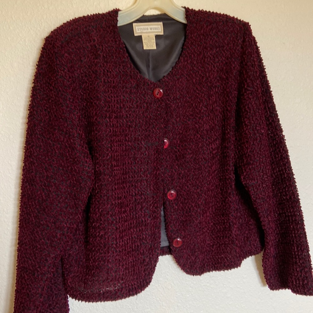 Studio Works dark red jacket Medium